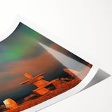 Extra large wall art featuring line art flowers in black on a white background, rolled print format.