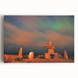 Black and white stretched canvas featuring a serene Manitoba, Canada landscape, ideal for kitchen wall art.