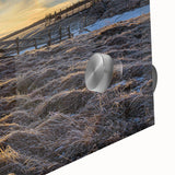 Large abstract wall art depicting New Brunswick scenery in muted earth tones on acrylic glass.