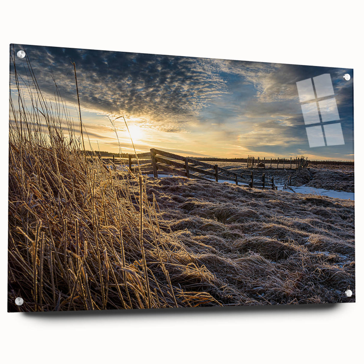 Acrylic print of a New Brunswick scenery in serene blue and green tones, suitable for bedroom or dining room decor.