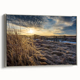 Landscape art painting of New Brunswick on a framed canvas.