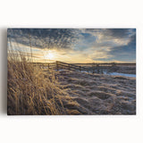 Black and white photo of New Brunswick scenery on stretched canvas, ideal for kitchen wall art.