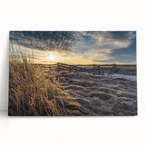Black and white stretched canvas depicting New Brunswick scenery, suitable as large kitchen wall art or bedroom decor.