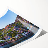 Extra large rolled print of line art flowers in muted earth tones, ideal for large living room wall art.