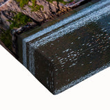 Large art of a black and white Newfoundland landscape on stretched canvas, ideal for bedroom wall decor.