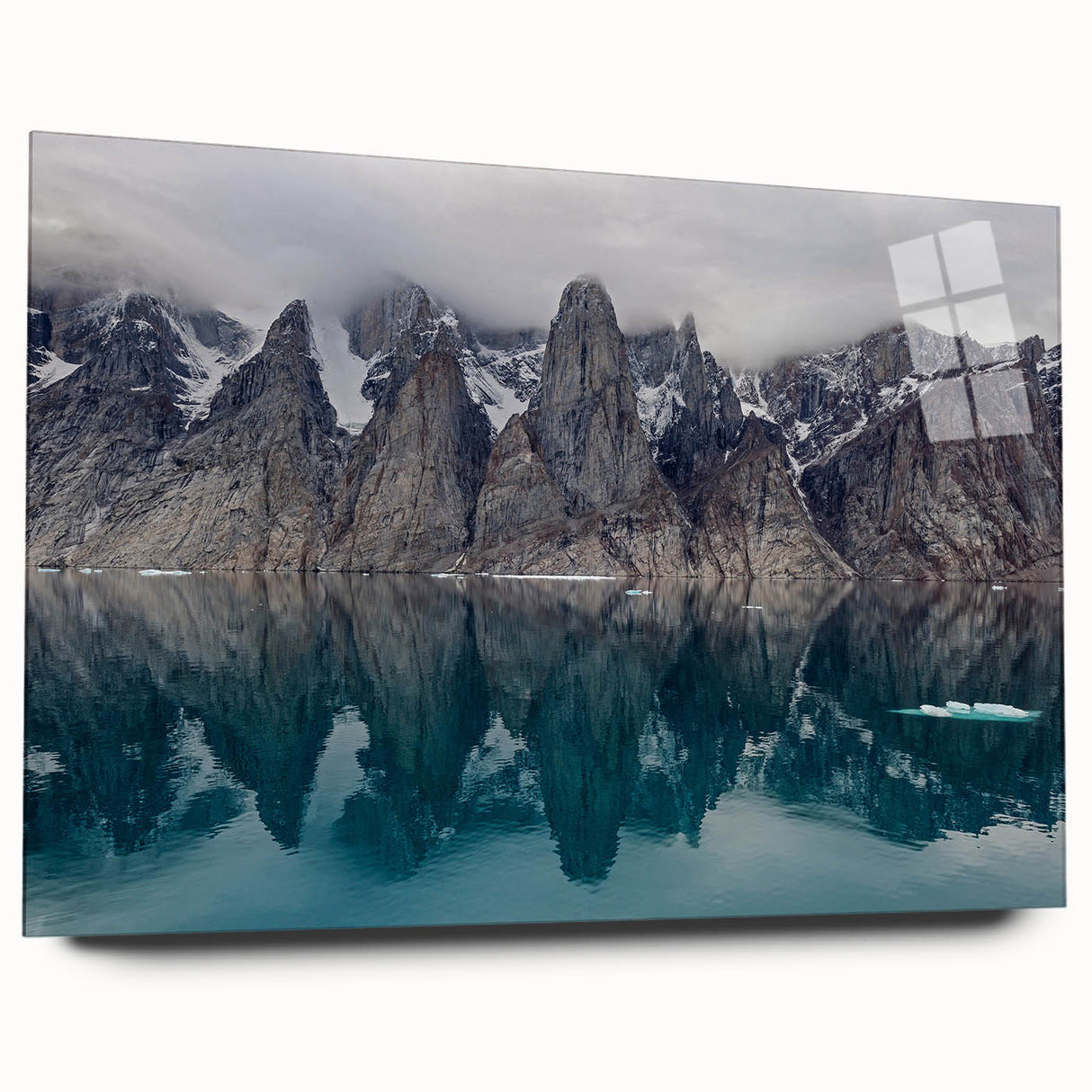 Large abstract wall art depicting the Northwest Territories landscape on acrylic glass.