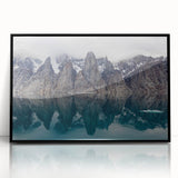 Large abstract wall art depicting the Northwest Territories, in a black frame, acrylic print.