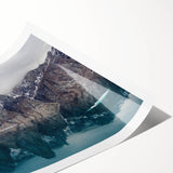 Extra large rolled print of line art flowers in monochrome, ideal for large living room wall art.