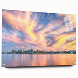 Acrylic print of a Nova Scotia landscape in muted earth tones, ideal for bedroom or dining room decor.