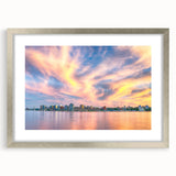 Textured abstract art print of Nova Scotia scenery in muted earth tones, framed in silver, ideal for bedroom art.