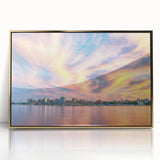 Framed acrylic print of Nova Scotia scenery in muted earth tones, ideal for modern art wall decor.