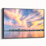 Black and white landscape art painting of Nova Scotia on a framed canvas, ideal for bedroom wall decor.