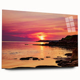 Large abstract wall art of Prince Edward Island scenery in acrylic glass, displaying muted earth tones.