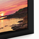 Extra large framed canvas of a textured black wall art featuring colorful, abstract scenery of Prince Edward.