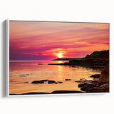 Vintage poster art of Prince Edward, Canada scenery on framed canvas, featuring colorful art in extra large size.