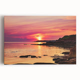 Black and white panoramic view of Prince Edward Island on stretched canvas, ideal for kitchen wall art.