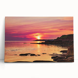 Black and white photograph of Prince Edward Island scenery on stretched canvas, ideal for kitchen wall art.