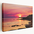 Side view of a stretched canvas featuring a serene Prince Edward Island landscape in muted earth tones.