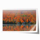 Extra large rolled print of Quebec scenery with vibrant floral elements, ideal for art wall dining room.