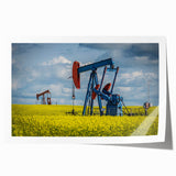 Extra large rolled print of Saskatchewan scenery with vibrant green and blue tones, ideal for art wall dining room.