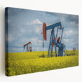 Large stretched canvas depicting a serene Saskatchewan landscape in soft natural hues, suitable for kitchen wall art.