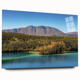 Acrylic print of a Yukon landscape in muted earth tones, ideal for bedroom or dining room art.