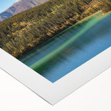 Art deco poster of Yukon scenery in muted earth tones on rolled canvas, suitable for dining room wall art.