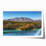 Extra large rolled print of Yukon scenery with floral accents in soft hues, ideal for art wall dining room.