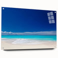 Large abstract wall art featuring vibrant Caribbean scenery on acrylic glass, ideal for bedroom or dining room decor.