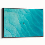Black and white framed canvas featuring a vintage-style landscape of the Caribbean Bahamas, ideal for bedroom wall decor.