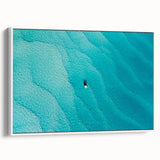 Vintage poster art of a Caribbean Bahamas scenery on a large framed canvas, featuring vibrant colors.