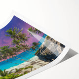 Extra large wall art featuring line art flowers in soft pastel shades on a rolled canvas, ideal for large living room decor.