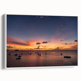 Vintage poster art of Caribbean Martinique scenery on framed canvas, featuring vibrant colorful art.