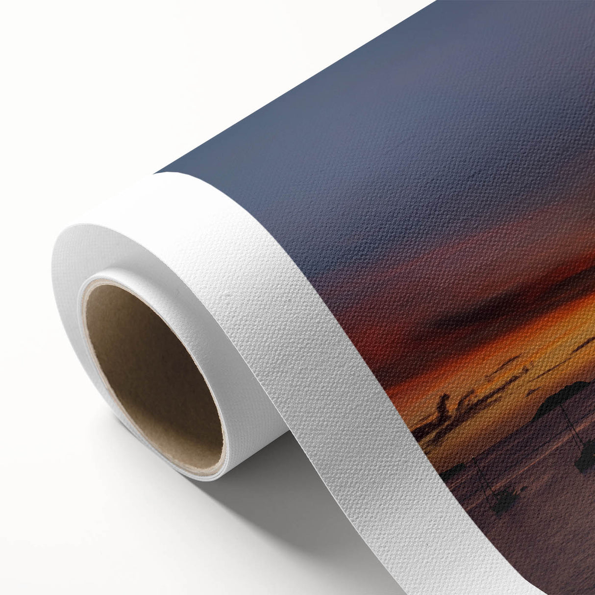 Art deco poster of a Caribbean scenery in pastel shades on rolled canvas, ideal for nursery wall art.