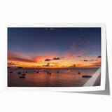 Extra large rolled print of a Caribbean Martinique scenery with vibrant floral elements, ideal for dining room wall art.