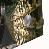 Large abstract wall art featuring a Belize scenery in muted earth tones on acrylic glass, ideal for dining room decor.