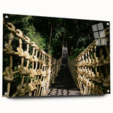 Acrylic glass print of a serene Belize landscape in muted green and blue tones, suitable for bedroom or dining room decor.