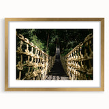 Extra large abstract art print of Central America scenery in gold frame, featuring textured design and earthy tones.