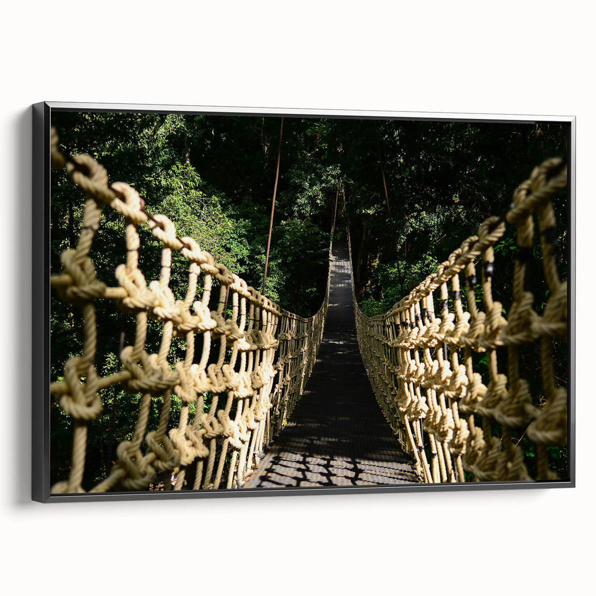 Black and white framed canvas of a vintage Belize landscape, ideal for bedroom wall decor.