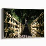 Landscape art painting of Central America featuring vibrant colors on a framed canvas, ideal for living room decor.