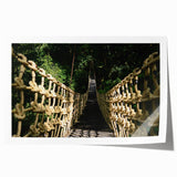 Rolled print of a Central American Belize scenery featuring lush greenery and floral elements in vibrant colors.