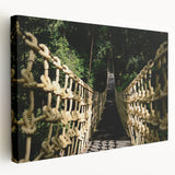 Side view of a stretched canvas featuring a realistic landscape of Central America with lush greenery and a clear sky.
