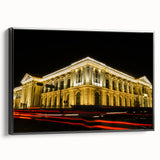 Black and white vintage poster art of a Salvadorian landscape on framed canvas, suitable for bedroom wall decor.