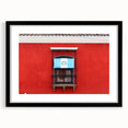 Extra large framed abstract print of a colorful Central American landscape, ideal for living room decor.