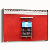 Framed canvas landscape art painting of a Guatemalan scenery in vibrant colors, ideal for living room decor.