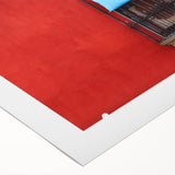 Art deco poster of a colorful Guatemalan landscape on rolled canvas, ideal for dining room decor.