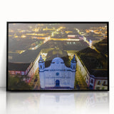 Large abstract wall art featuring a vibrant Central American landscape on a framed acrylic.