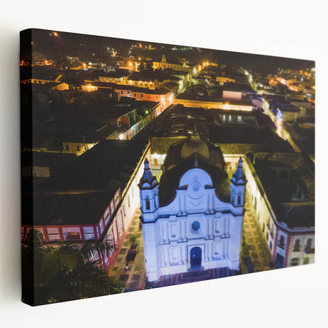 Stretched canvas depicting a vibrant Central American landscape, ideal for kitchen wall art.