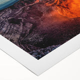 Art deco poster of a Nicaraguan landscape in muted earth tones on rolled canvas, ideal for dining room wall art.