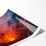 Extra large rolled print of a vibrant Nicaraguan landscape with lush florals, ideal for classy bathroom wall art.